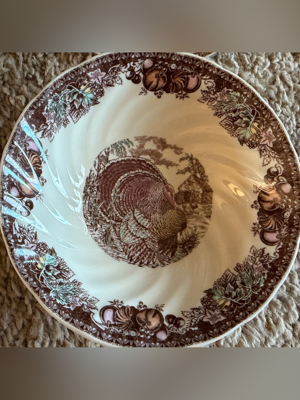 Vintage Johnson Bros Autumn Monarch Thanksgiving bowls- Set of 2